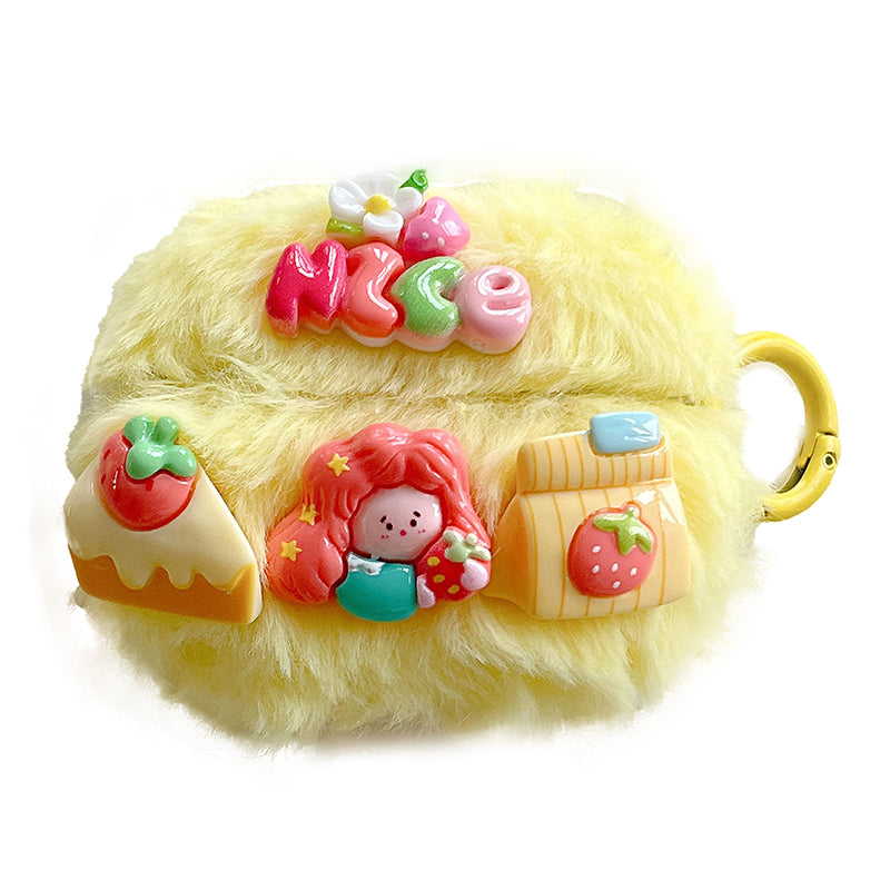 For AirPods Pro 2 / AirPods Pro Cartoon Girl Earphone Case Plush+TPU Protective Cover with Ring Buckle For AirPods Pro 2 / AirPods Pro Cartoon Girl Earphone Case Plush+TPU Protective Cover with Ring Buckle